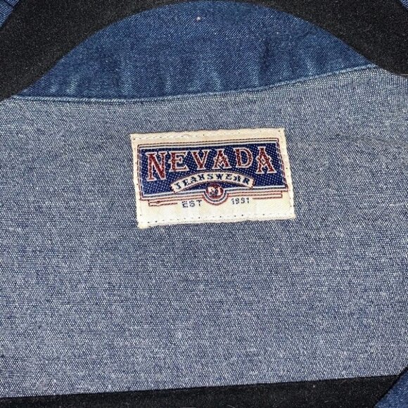 Vintage Nevada Jeanswear Jean Jacket Dark‎ Wash Denim Button Up  Size Medium - Picture 4 of 6
